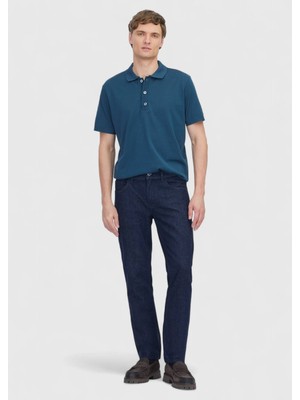 Ramsey Petrol Düz Polo Yaka %100 Pamuk T-Shirt