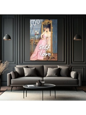 GLAZELLA Self Love Romantizmi Cam Tablo - Ayna Yansıması Sanat Eseri