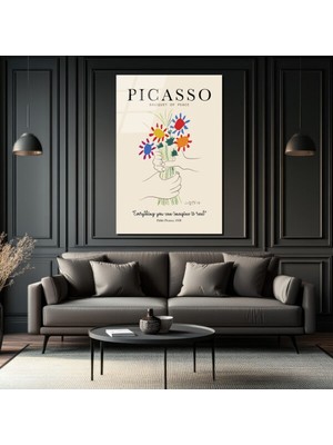 GLAZELLA Picasso Barış Buketi Cam Tablo - Modern Sanat Duvar Dekoru