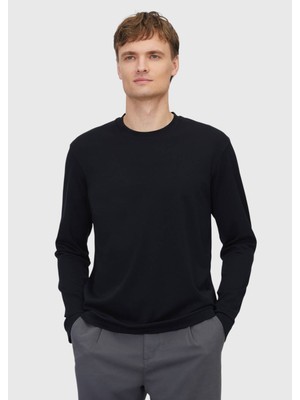 Ramsey Siyah Düz %100 Pamuk T-Shirt
