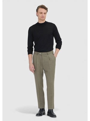 Ramsey Vizon Dokuma Regular Fit Casual Yün Karışımlı Pantolon