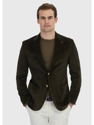 Ramsey Haki Fitilli Zeroweight Slim Fit %100 Pamuk Ceket