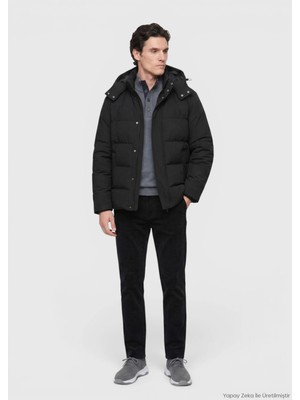 Ramsey Antrasit Regular Fit Kapüşonlu Casual Dokuma Mont