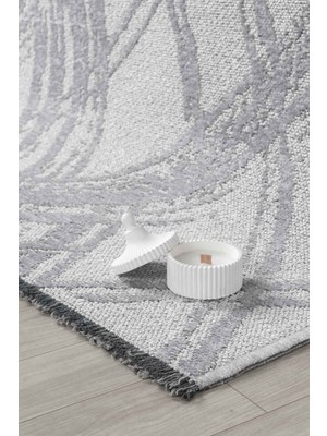 Vitali Home Bukle Gri Kilim Yıkanabilir Kaymaz Taban Şönil Kilim Salon Oturma Odası Mutfak Halısı BK176