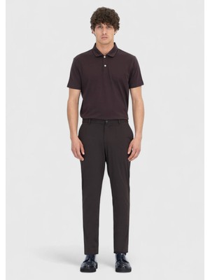 Ramsey Kahverengi Düz Örme Jogging Fit Casual Pantolon