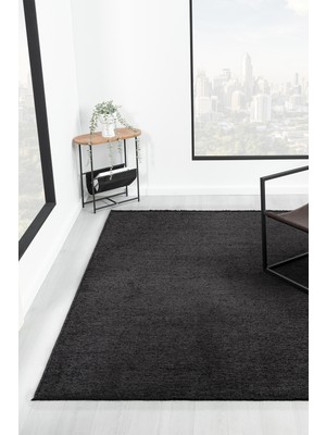 Vitali Home Liv Antrasit Kilim Yıkanabilir Kaymaz Taban Şönil Kilim Salon Oturma Odası Mutfak Halısı LV392