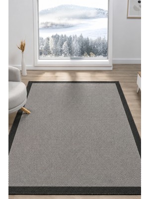 Vitali Home Sisal Prime Bej Siyah Iskandinav Yıkanabilir Bordürlü Halı Kilim Balkon Teras Koridor Halısı 1148