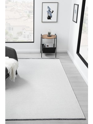 Vitali Home Bukle Krem Kilim Yıkanabilir Kaymaz Taban Şönil Kilim Salon Oturma Odası Mutfak Halısı BK194