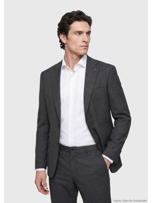 Ramsey Antrasit Modern Fit Yün Karışımlı Takım Elbise