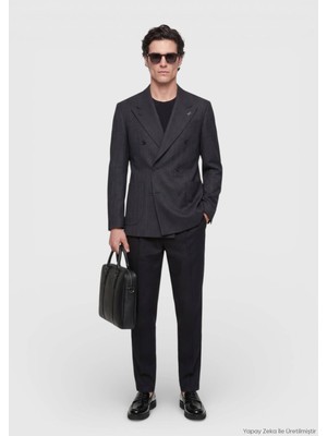Ramsey Siyah Relaxed Fit %100 Keten Ceket