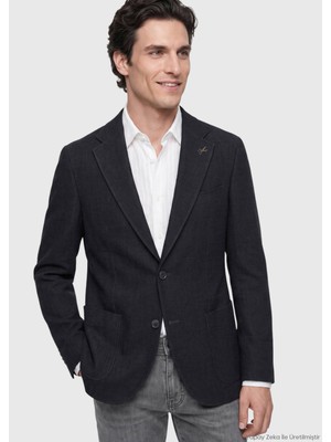 Ramsey Siyah Shirt Shoulder Slim Fit Yün Karışımlı Ceket