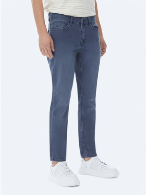 Kip Lacivert Slim Fit Denim Pamuk Karışımlı Pantolon