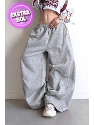 Vladivosto Süper Bol Unisex Yüksek Bel Baggy Oversize Eşofman Ayarlanabilir Stoper Paça