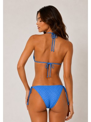 Funella Kadın Kahverengi Üçgen Bikini Takımı Düz Bağlanabilir Bikini Takımı