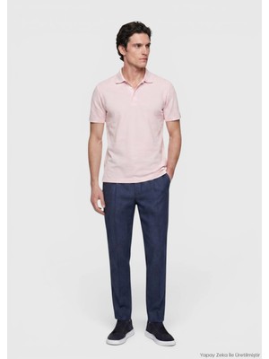 Ramsey Pembe Düz %100 Pamuk T-Shirt