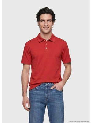 Ramsey Kırmızı Düz Pamuk Karışımlı T-Shirt