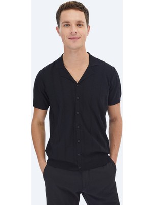 Kip Siyah Regular Fit Kısa Casual Gömlek