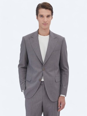 Vizon Çizgili Comfort Fit Takım Elbise