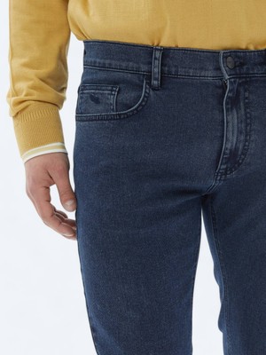 Kip Lacivert Slim Fit Denim Pamuk Karışımlı Pantolon