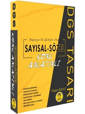 Tasarı Dgs Sayısal Sözel Yetenek Konu Anlatımı Tek