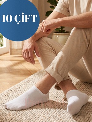 Pambık Ayaklar 10 Çift Unisex Patik Çorap Likralı Pamuklu
