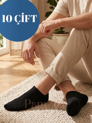 Pambık Ayaklar 10 Çift Unisex Patik Çorap Likralı Pamuklu