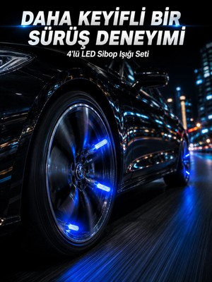 Savarga 4'lü LED Sibop Işığı Hareket Sensörlü Araç Lastik Sibop Lambası