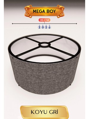 Marsilyan Koyu Gri Lambader Başlığı 35 cm Mega Boy