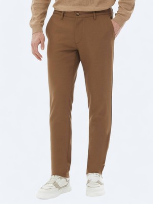 Kip Kahverengi Dokuma Slim Fit Casual Pantolon