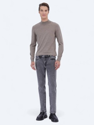 Kip Antrasit Loose Fit Denim Pamuk Karışımlı Pantolon