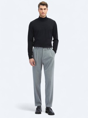 Kip Gri Dokuma Carrot Fit Casual Pantolon