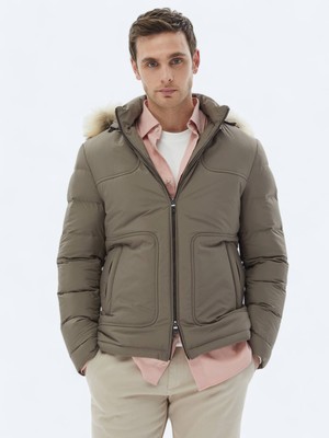 Kip Vizon Regular Fit Kapüşonlu Casual Dokuma Mont
