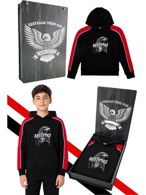 Beşiktaş Çocuk Kapüşonlu Sweatshırt Lazer Kutu Hediyeli