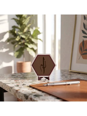 Miaju Elif Lam Mim Yazılı Modern Dekoratif Masaüstü Objesi, Ev ve Ofis Dekorasyonuna Anlam Katan Zarif Tasarım 10X10 cm