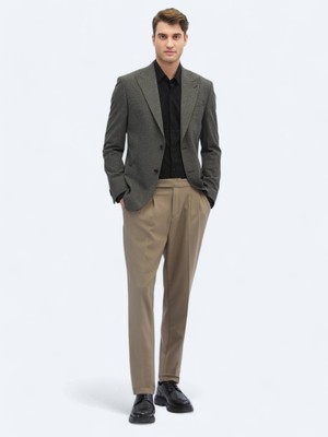 Kip Vizon Desenli Modern Fit Ceket