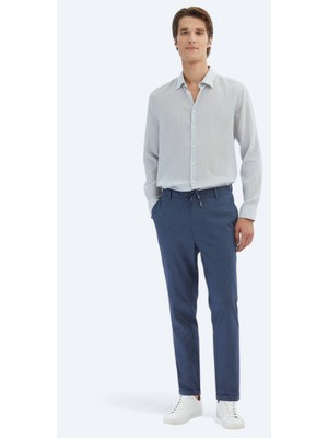Kip Lacivert Düz Dokuma Jogging Fit Casual Pamuk Karışımlı Pantolon