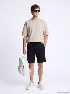 Kip Bej Düz T-Shirt