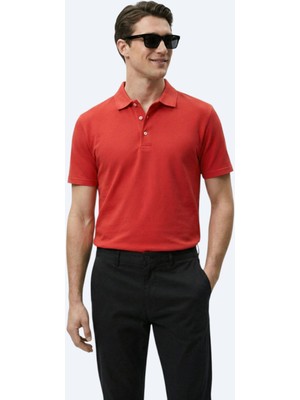 Kip Kırmızı Düz Polo Yaka %100 Pamuk T-Shirt
