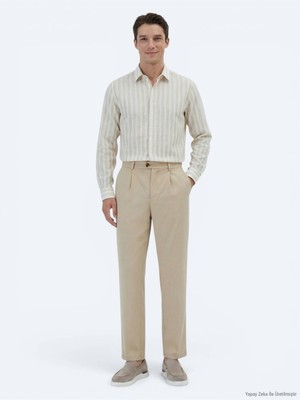 Kip Deve Tüyü Dokuma Loose Fit Casual Pantolon