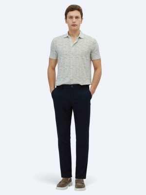 Taş Baskılı Polo Yaka Pamuk Karışımlı T-Shirt