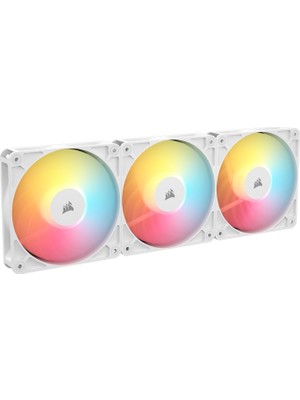 Hsc Bilişim Corsair RS120-R Argb 120MM Pwm Ters Yapraklı Fan Üçlü Paket - Beyaz (CO-9050197-WW)