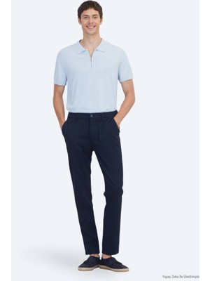 Kip Lacivert Dokuma Jogging Fit Casual Pantolon
