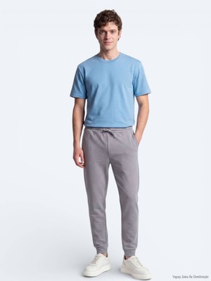 Kip Mavi Düz T-Shirt