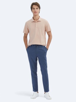 Kip Somon Desenli Polo Yaka Pamuk Karışımlı T-Shirt