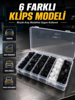 Sepetopia Otomotiv Plastik Klips Seti | Kaporta, Çamurluk, Davlumbaz ve Iç Trim Klipsleri