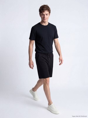 Kip Siyah Düz T-Shirt
