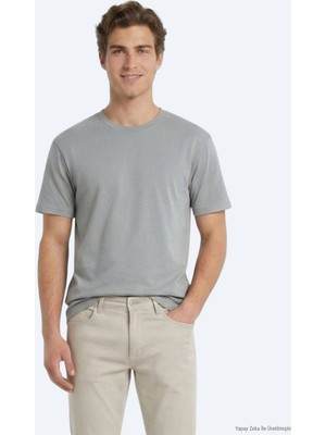 Kip Haki Düz T-Shirt