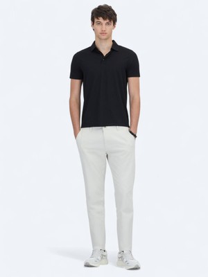 Siyah Desenli Polo Yaka T-Shirt