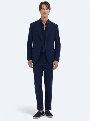 Lacivert Düz Modern Fit Takım Elbise