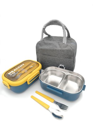 Hsc Bilişim Valkyrie Isı Yalıtımlı Termal Çantalı Çelik Lunch Box – Bpa’sız, Sızdırmaz, Çok Bölmeli Yemek Kabı